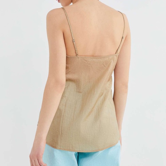 URBAN OUTFITTERS GOLD LOLA NYLON BABYDOLL TANK TOP - Picture 2 of 8
